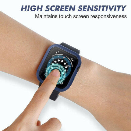 For Apple Watch iWatch Series SE 6 5 4 3 2 1 Case Full Glass Cover 38mm - Silver.