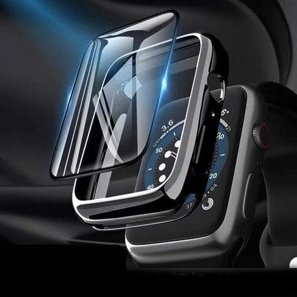For Apple Watch iWatch Series SE 6 5 4 3 2 1 Case Full Glass Cover 40mm - Blue.