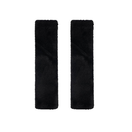 Winter Plush Shoulder Strap Cover Neck Cushion Pad for Comfortable Car Travel 2PCS - Milk Tea.
