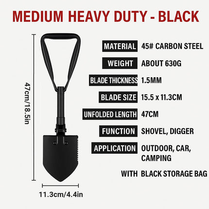 Folding Survival Shovel Outdoor Camping Emergency Tool For Hiking Fishing Rescue Gear.