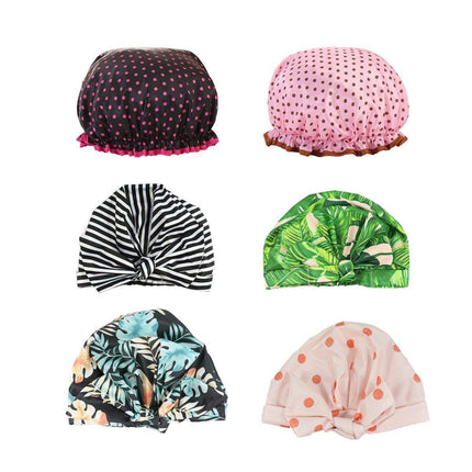 Woman Shower Cap Reusable Long Hair Large Turban Bathroom Waterproof Hair Cap - Streak.