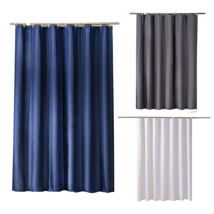 Solid Color Waterproof Shower Curtain Bathroom Decor Resistant Fabric Liner - Blue.