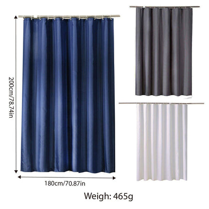 Solid Color Waterproof Shower Curtain Bathroom Decor Resistant Fabric Liner - Blue.