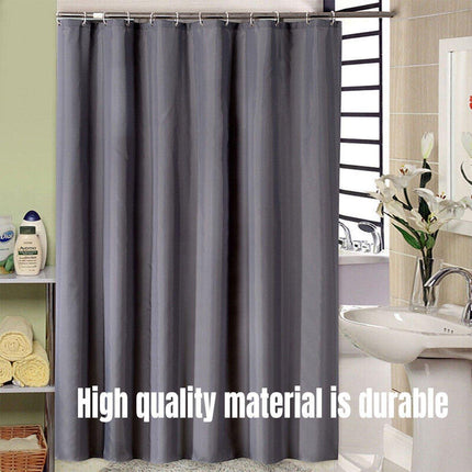 Solid Color Waterproof Shower Curtain Bathroom Decor Resistant Fabric Liner - Blue.