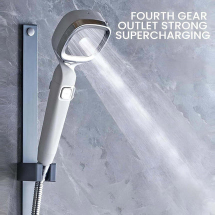 High Pressure Handheld Shower Head with Filter for Bathroom Water Saving Spray - Pink Blue.