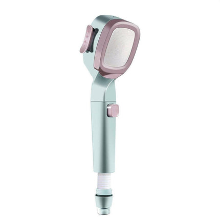 High Pressure Handheld Shower Head with Filter for Bathroom Water Saving Spray - Pink Blue.