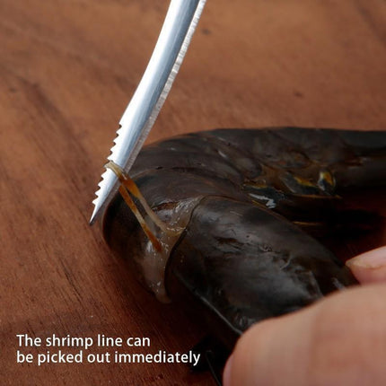 2PCS Shrimp Deveiner and Shellfish Opener Knife Set Stainless Steel Wood Handle.