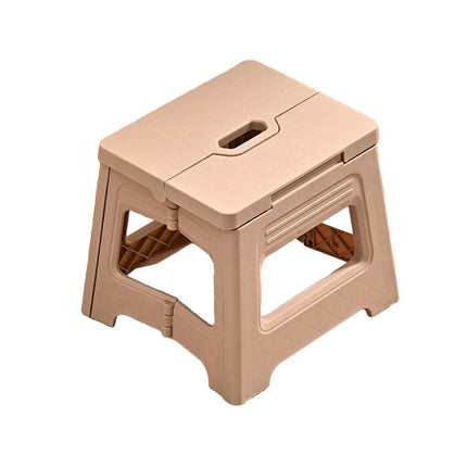 Portable Adjustable Folding Plastic Stool Retractable Outdoor Fishing Chair - Brown.