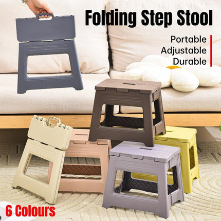Portable Adjustable Folding Plastic Stool Retractable Outdoor Fishing Chair - Grey.