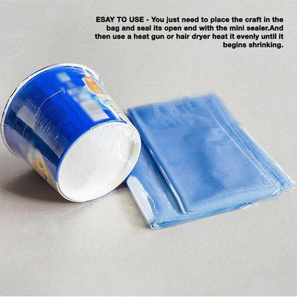 100X Heat Shrink PVC Bags Wrap Film for Gift Crafts & Soap - 16x24cm.