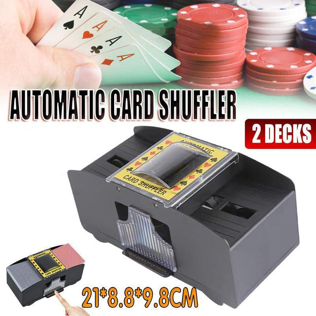 2 Deck Automatic Card Shuffler for Poker Casino Home Game Use.