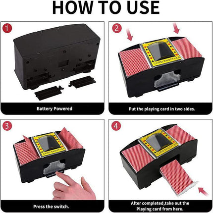 2 Deck Automatic Card Shuffler for Poker Casino Home Game Use.