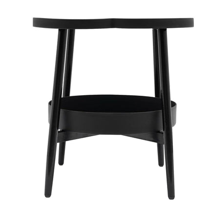 Trendy Black Round Coffee Side Table Modern Minimalist End Table for Living Room.