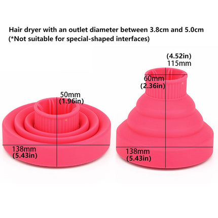 Foldable Hair Dryer Diffuser Universal Silicone Nozzle for Curly Hair Styling - Blue.