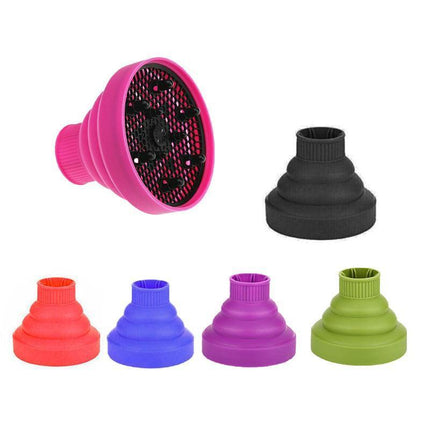Foldable Hair Dryer Diffuser Universal Silicone Nozzle for Curly Hair Styling - Green.