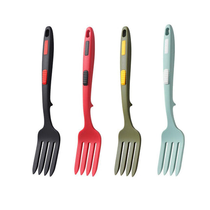 2PCS Silicone Heat Resistant Flexible Cooking Forks Dishwasher Safe Kitchen - Blue-Green.