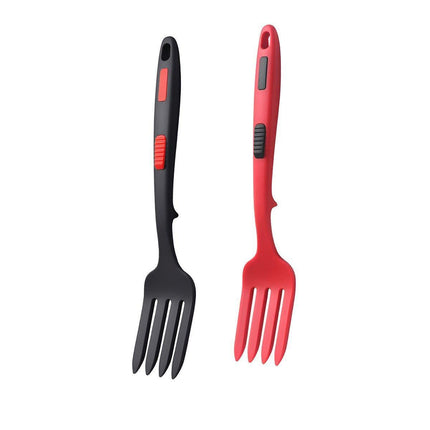 2PCS Silicone Heat Resistant Flexible Cooking Forks Dishwasher Safe Kitchen - Blue-Green.