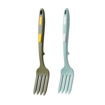 2PCS Silicone Heat Resistant Flexible Cooking Forks Dishwasher Safe Kitchen - Blue-Green.