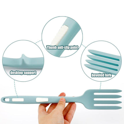 2PCS Silicone Heat Resistant Flexible Cooking Forks Dishwasher Safe Kitchen - Red-Black.