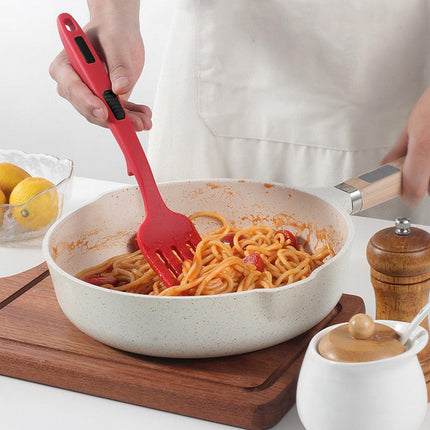 2PCS Silicone Heat Resistant Flexible Cooking Forks Dishwasher Safe Kitchen - Red-Black.