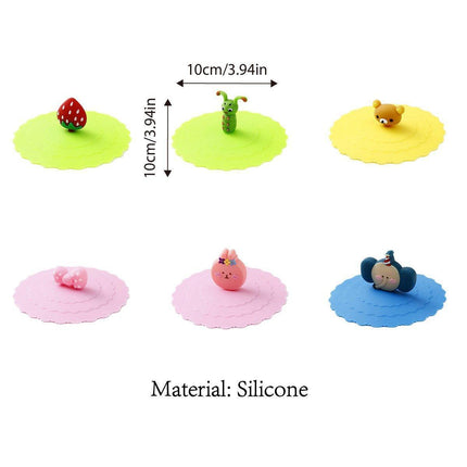 6PCS Silicone Tea Cup Lids Leak Proof Dustproof Universal Drink Covers for Mugs.