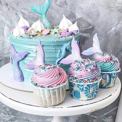 Mermaid Tail Sea Shell Silicone Cake Fondant Sugarcraft Mould Chocolate Mold - Mermaid Tail Large.