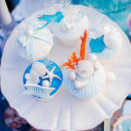 Mermaid Tail Sea Shell Silicone Cake Fondant Sugarcraft Mould Chocolate Mold - Hexagon.