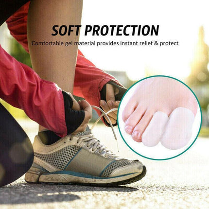 Silicone Toe Sleeve Gel Toe Cap Cover Protector Finger Tube Corn - S(2PCS).
