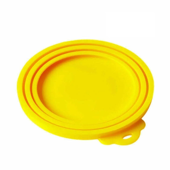 Yellow 1/2/3X Silicone Pet Food Can Cover Reusable Lid for Pet Food Storage - 1 PC.
