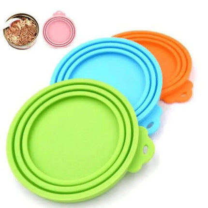 Yellow 1/2/3X Silicone Pet Food Can Cover Reusable Lid for Pet Food Storage - 1 PC.
