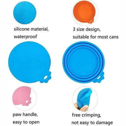 Yellow 1/2/3X Silicone Pet Food Can Cover Reusable Lid for Pet Food Storage - 1 PC.