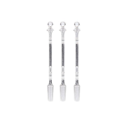6X Mini Powder Ladle Scoop Mini Spoon Spatula Metal Shovel Silver color Spoon.