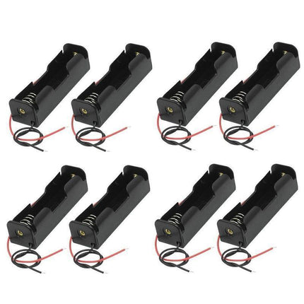 8 Pack 18650 Single Battery Holder Case Rechargeable 18650 Wire Lead Lithium.