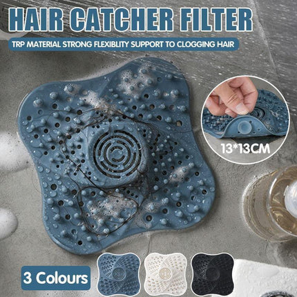 Sink Trap Filter Hair Catcher Shower Bath Cover Basin Stopper Drain Strainer - White.