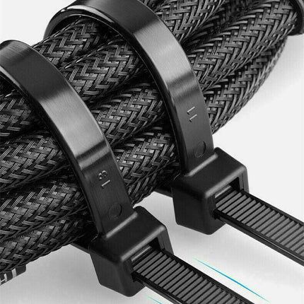 50X Cable Ties Zip Ties Nylon Uv Stabilised Black Cable Tie - 4.8*400mm.