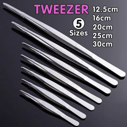 Kitchen Tweezers Silver Garden Tweezer For Professional Use Craft Home Long Au - CR 30cm.