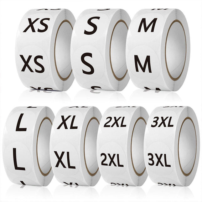 7 Rolls Clothing Size Label Sticker 1Inch Round Size Sticker Labels Self Adhesive.