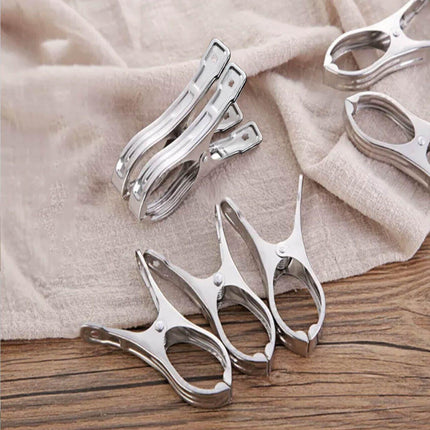 Large Stainless Steel Clothes Pegs Hanging Clip Laundry Windproof Clamp - 12cm *12 PCS.