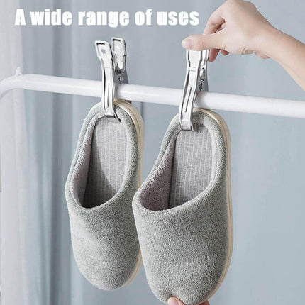 Large Stainless Steel Clothes Pegs Hanging Clip Laundry Windproof Clamp - 12cm *12 PCS.