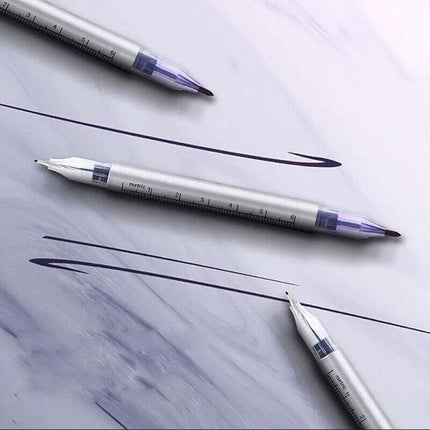 Microblading Tattoo Eyebrow Surgical Skin Marker Pen Ruler Tattoo Piercing 2Pcs.