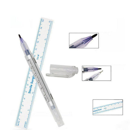 Microblading Tattoo Eyebrow Surgical Skin Marker Pen Ruler Tattoo Piercing 2Pcs.
