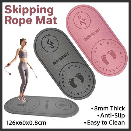 Jump Rope Mat Soundproof Shock Absorbing Mat for Indoor Fitness Yoga Floor Use - Pink.