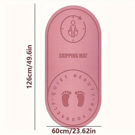 Jump Rope Mat Soundproof Shock Absorbing Mat for Indoor Fitness Yoga Floor Use - Pink.