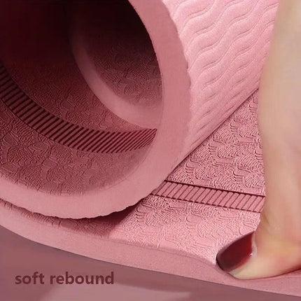 Jump Rope Mat Soundproof Shock Absorbing Mat for Indoor Fitness Yoga Floor Use - Pink.