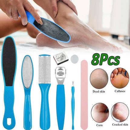 8Pcs Manicure Foot Rasp File Hard Dead Skin Remover Pedicure Peeling Tools Kit.