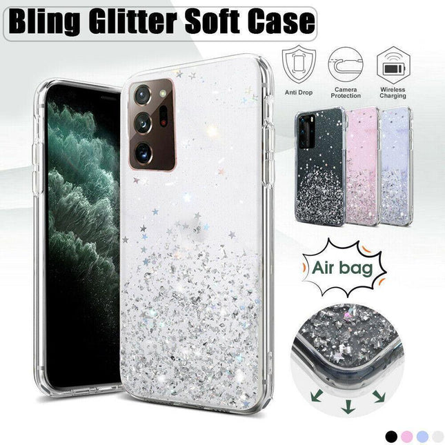 For Samsung Galaxy S20 Fe S21 Ultra S20 Shockproof Bling Glitter Soft Case Purple - For Samsung S21Ultra/S30Ultra.