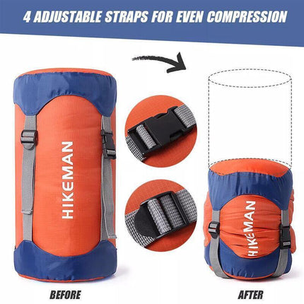 M Size Waterproof Compression Stuff Sack Outdoor Camping Storage Bag Sleeping Bag Cover - Orange.