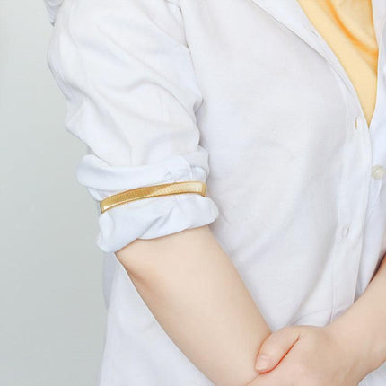 Unisex Anti-Slip Shirt Sleeve Holders Fashion Elastic Armbands Hold Ups Garter - Black.