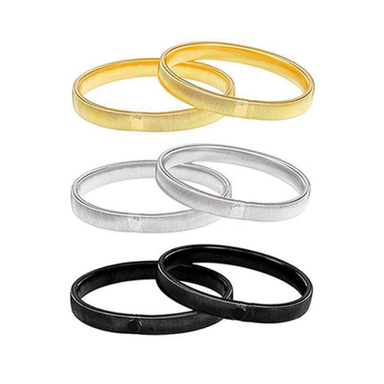 Unisex Anti-Slip Shirt Sleeve Holders Fashion Elastic Armbands Hold Ups Garter - Silver.