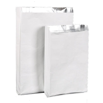 Aluminum Foil Lined Chips Bbq Chicken Paper Bags Disposable Greaseproof Takeaway - 12*4*21.5-500PCS.